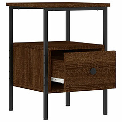 Maison Chic Table de chevet,Table de Nuit,Meuble de Rangement chêne marron 34x36x50 cm bois d'ingénierie pas cher