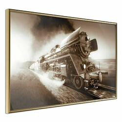 Paris Prix Affiche Murale Encadrée Steam and Steel 30 x 20 cm Or