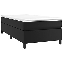 Avis Maison Chic Lit Adulte - Lit simple Lit à sommier tapissier avec matelas moelleux - Meuble de Chambre - Noir 100x200 cm Similicuir -MN15453