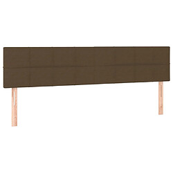 Avis vidaXL Tête de lit à LED Marron Foncé 180x5x78/88 cm Tissu