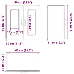 vidaXL Armoire murale de cuisine avec porte en verre Kalmar blanc pas cher