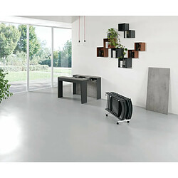 Acheter Inside 75 Table console extensible Design COLISEO XL avec rallonges/chaises intégrées Gris béton/Structure Gris ardoise 120cm