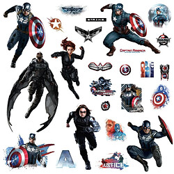 Thedecofactory CAPTAIN AMERICA - Stickers repositionnables géants Captain America, le Soldat de l'Hiver, Marvel