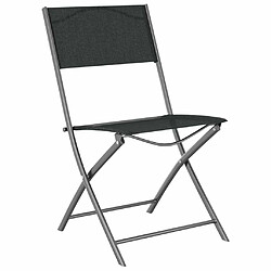 Avis Maison Chic Lot de 4 Chaises d'extérieur,Fauteuil jardin pliables Noir Acier et textilène -GKD36915