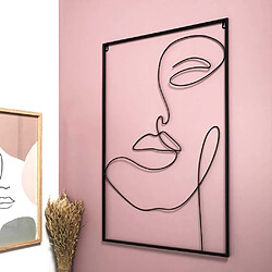 Acheter The Home Deco Factory Tableau filaire en métal Visage 60 x 90 cm.