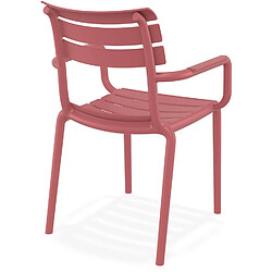 Acheter Alterego Chaise de jardin avec accoudoirs 'FLORA' rouge en matière plastique