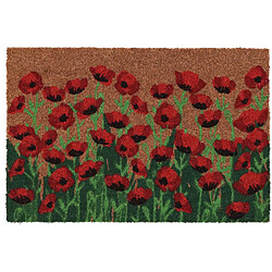 Best For Boots Paillasson en coco et PVC 60 x 40 cm Coquelicots.