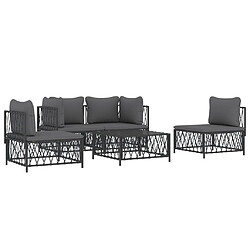 Avis Maison Chic Salon de jardin 5 pcs avec coussins - Table et chaises d'extérieur - Mobilier/Meubles de jardin Moderne anthracite acier -MN94870