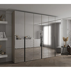 Abiks Meble Inova 1 Armoire avec miroir et portes battantes 236,7/300/47 6 Portes (gris/nero)