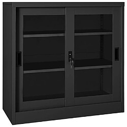 Acheter vidaXL Armoire à portes coulissantes avec jardinière Anthracite Acier