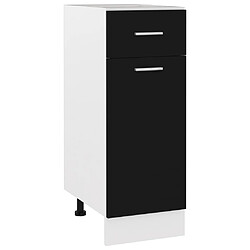 vidaXL Armoire de plancher à tiroir Noir 30x46x81,5 cm Aggloméré