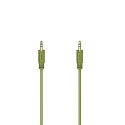 HAMA Câble audio "Flexi-Slim", jack mâle 3,5 mm/f. mâle, doré, vert, 0,75 m