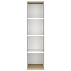 Acheter Maison Chic Meuble TV scandinave mural Banc TV suspendu pour salon - Blanc et chêne sonoma 37x37x142,5 cm Aggloméré -MN39656