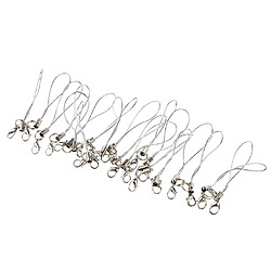 Acheter 20pcs bricolage mobile téléphone portable trousseau longe charmes bricolage corde argent