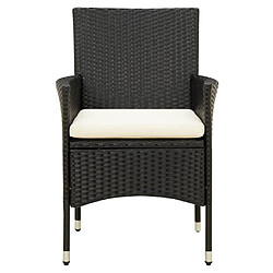 Avis Maison Chic Lot de 2 Chaises de jardin,Fauteuil d'extérieur avec coussins Résine tressée Noir -MN52422