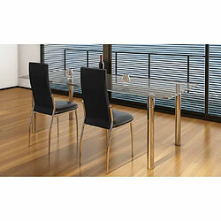 Maison Chic Lot de 2 Chaises à manger modernes,Chaises à dîner noir similicuir -MN42797