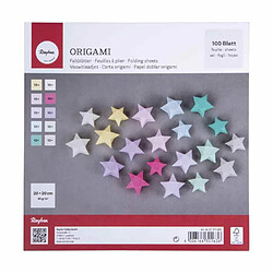 Rayher 100 Feuilles pour origami couleur pastel 20 x 20 cm