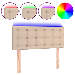 Maison Chic Tête de lit scandinave à LED,meuble de chambre Cappuccino 100x5x78/88 cm Similicuir -MN33167