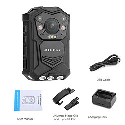 Universal Caméra de police 1296P HD pour les forces de l'ordre, écran de 2 pouces, vision nocturne, mémoire interne de 128G et caméra GPS pas cher