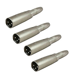 4Pcs XLR 3 Broches Mâle À 1/4" 6.35mm Femêlle Convertisseur Coupler Câble Pour Microphone