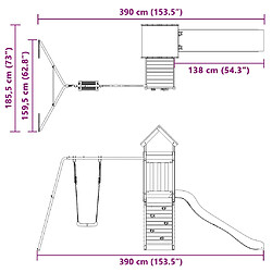 vidaXL Aire de jeux d'extérieur bois de pin imprégné pas cher