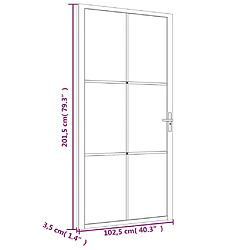 vidaXL Porte intérieure 102,5x201,5 cm Noir Verre mat et aluminium pas cher