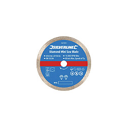 Disque diamant pour mini-scie D.85 mm - alésage 10 mm - 361323 - Silverline