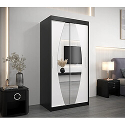 Abiks Meble Armoire Elypse à portes coulissantes 200/100/62 2 portes (noir/blanc)