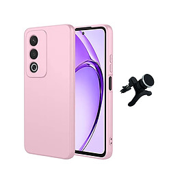 Kit Support Voiture Magnétique Renforcé + Housse Silicone Liquide Phonecare Compatible avec Oppo A80 5G - Rose