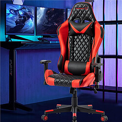 FOXSPORT Fauteuil gamer,chaise gaming ergonomique à dossier haut, accoudoirs 2D,dossier inclinable à 180°(rouge) pas cher