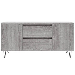 Maison Chic Tabls basse,Table Console pour salon sonoma gris 102x44,5x50 cm bois d'ingénierie -MN10081 pas cher