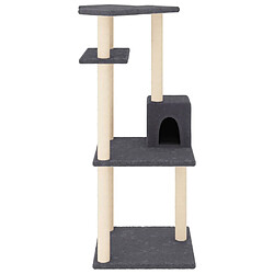 Helloshop26 Arbre à chat meuble tour grimper jouet grattage grattoir escalade plateforme avec griffoirs en sisal foncé 123 cm gris 02_0022651