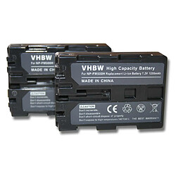 vhbw 2x Batteries compatible avec Sony Alpha DSLR-A580L, DSLR-A580Y, DSLR-A700, DSLR-A700K appareil photo, reflex numérique (1200mAh, 7,2V, Li-ion)