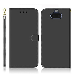 Wewoo Housse Coque Etui à rabat horizontal en surface miroir avec pour Sony Xperia 20 et logements cartesporte-monnaie et lanière Noir