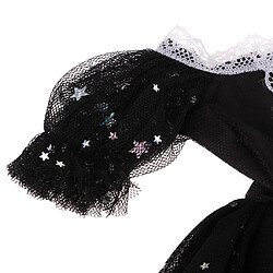 Avis 1/3 Cute Star Princess Robe Gauzy avec dentelle pour poupées BJD Changing Accs Black