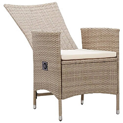 Acheter Maison Chic Lot de 2 Chaises de jardin et coussins | chaises Relax d'extérieur Résine tressée Beige -GKD94147