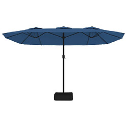 Acheter vidaXL Parasol de jardin à double tête avec LED bleu azuré 449x245 cm