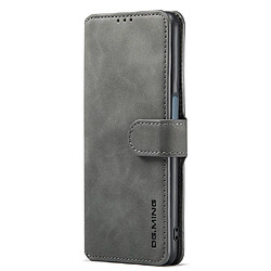 Etui en PU DG.MING anti-chocs avec support, gris pour votre OnePlus Nord N200 5G