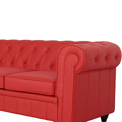 Avis Meubler Design Canapé Chesterfield 3 Places - Pu Rouge - 3 Places Chesterfield