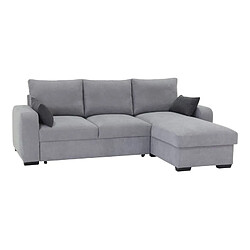 But Canapé d'angle convertible méridienne réversible tissu gris clair BROADWAY