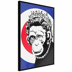 Paris Prix Affiche Murale Encadrée Banksy Monkey Queen 20 x 30 cm Noir