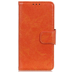 Etui en PU texture nappa, antichoc orange pour votre Honor 50