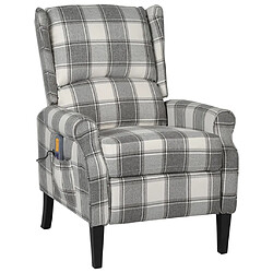 Maison Chic Fauteuil de massage inclinable,Fauteuil luxe de relaxation gris blanc tissu -MN76271