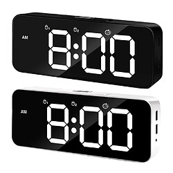 Horloge Digitale de Bureau Alarm Réveil LED avec Fonction Snooze, Charge des Ports USB 2pcs