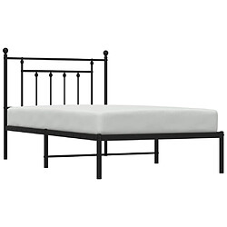 Avis vidaXL Cadre de lit métal sans matelas avec tête de lit noir 100x190cm