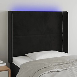 Maison Chic Tête de lit scandinave à LED,meuble de chambre Noir 93x16x118/128 cm Velours -MN57270