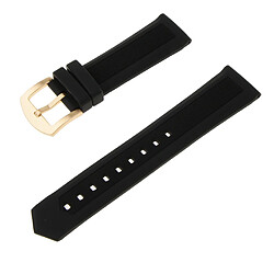 Acheter bracelet en caoutchouc de silicone noir de remplacement bracelet de montre en or 22mm