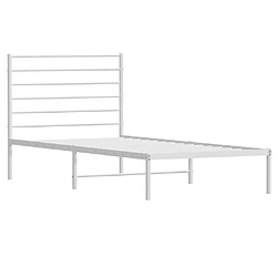 Acheter vidaXL Cadre de lit métal sans matelas et tête de lit blanc 100x200 cm