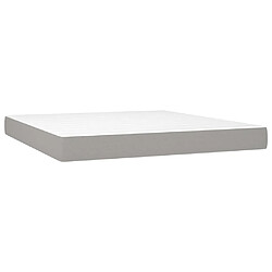 Maison Chic Structures de lit + matelas,Lit à sommier tapissier avec matelas Gris clair 180x200cm Tissu -MN90243 pas cher