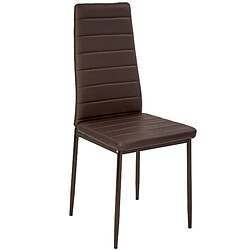 Avis Tectake Lot de 8 chaises avec surpiqûre - marron